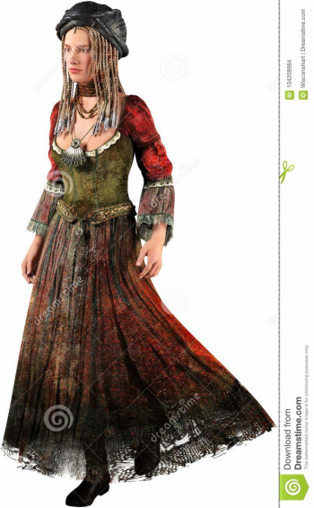 Beautiful Gypsy Girl, Woman, Isolated Stock Photo - Illustration ...
