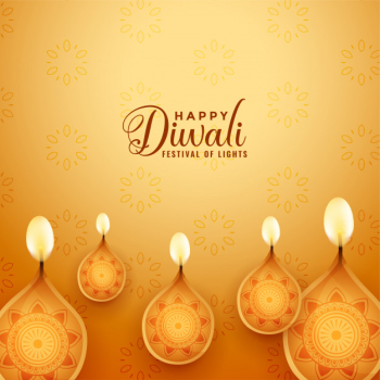 Beautiful happy diwali festival illustration in golden color Free Vector Beautiful happy diwali festival illustration in golden color Free Vector