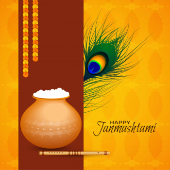 Beautiful happy janmashtami festival vector background Free Vector Beautiful happy janmashtami festival vector background Free Vector