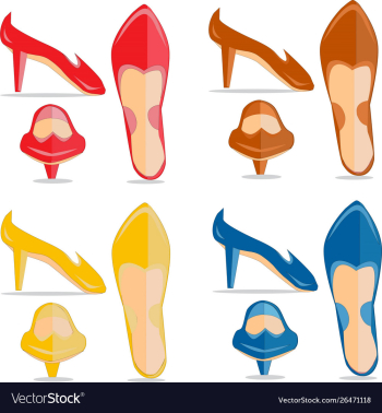 Beautiful ladies high heel shoes set vector image Beautiful ladies high heel shoes set vector image
