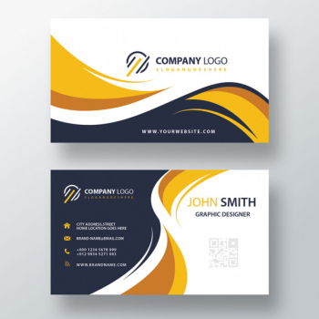 Beautiful modern yellow business card Free Psd