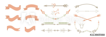 Beautiful monogram set with floral elements Beautiful monogram set with floral elements