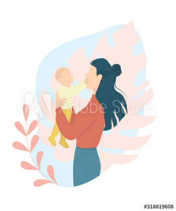 Beautiful mother holding little baby and smiling Beautiful mother holding little baby and smiling