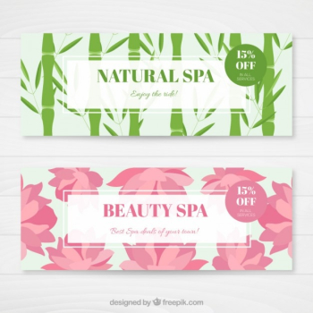 Beautiful nature spa banners Beautiful nature spa banners