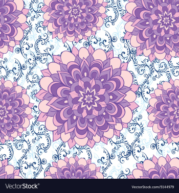 Beautiful pattern with blue flowers and floral vector image
