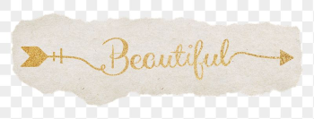 Beautiful png word, gold glittery | Free PNG - rawpixel