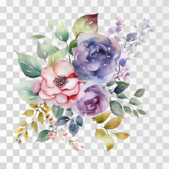 Beautiful watercolor flowers PNG