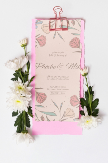 Beautiful wedding card mockup Free Psd