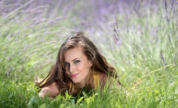 Beautiful Woman on Grass Beautiful Woman on Grass