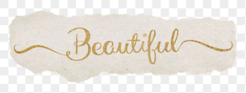 Beautiful word png, gold glittery | Free PNG - rawpixel