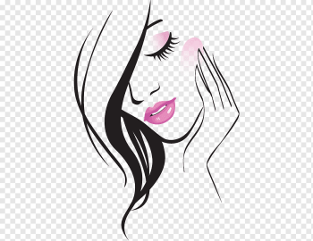 Beauty Parlour Free content, Hand-painted beauty line, woman illustration, watercolor Painting, purple, white png