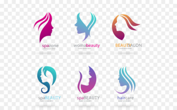 Beauty Parlour Logo Cosmetics - Vector head of a woman of beauty salons flag 