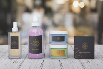 Beauty products mockup on blurred background Free Psd Beauty products mockup on blurred background Free Psd