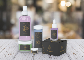 Beauty products mockup on blurred background Free Psd Beauty products mockup on blurred background Free Psd