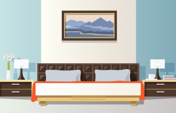 Bedroom flat illustration Bedroom flat illustration
