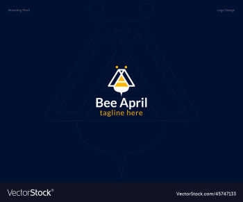 bee logo design with a letter