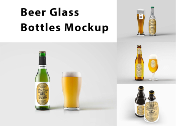 Beer Glass Bottles Mockup