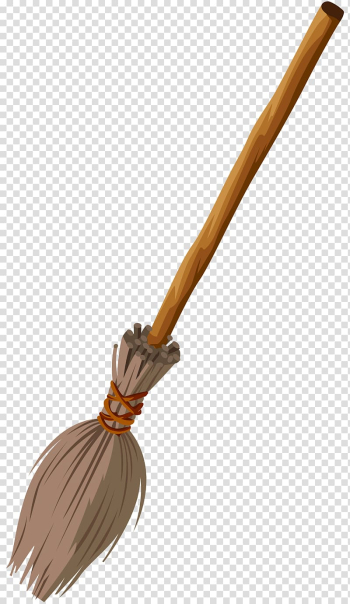 Beige and gray broomstick illustration, Witch's broom Witchcraft , Witch Broom transparent background PNG clipart