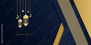 Beige Background 3d design is Arabian vintage decorative hanging lamp are on fire. Blue gold ramadan background.