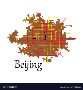 Beijing city map flat vector image