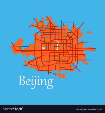 Beijing city map flat vector image