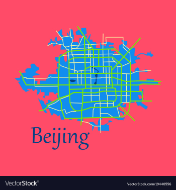 Beijing city map flat vector image