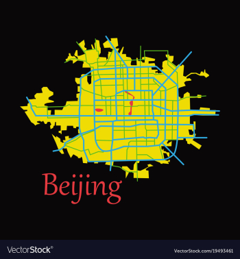 Beijing city map flat vector image