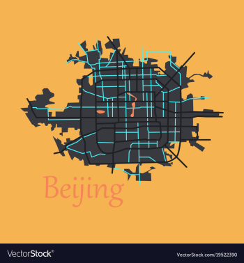 Beijing city map flat vector image