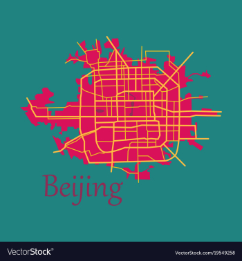 Beijing city map flat vector image