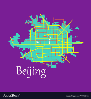 Beijing city map flat vector image