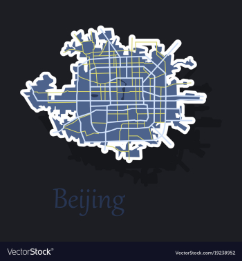 Beijing city map sticker vector image