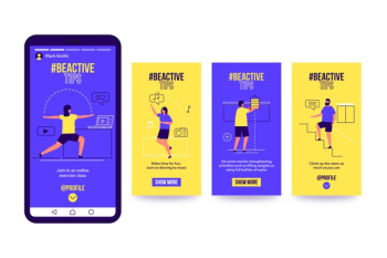 Being active tips instagram Free Vector