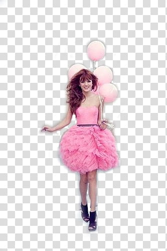 Bella Thorne , woman holding pink balloons transparent background PNG clipart Bella Thorne , woman holding pink balloons transparent background PNG clipart