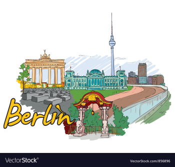 Berlin doodles vector image Berlin doodles vector image
