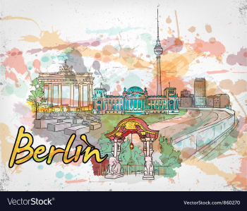Berlin doodles vector image Berlin doodles vector image