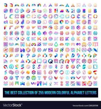 best collection modern colorful alphabet letters