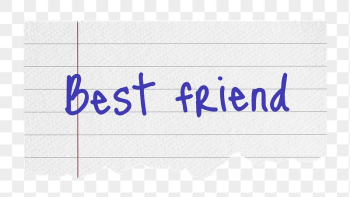 Best friend png word, stationery | Free PNG - rawpixel