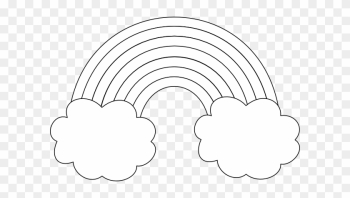 Best Photos Of Rainbow Cloud Drawing - Rainbow And Clouds Clipart Black And White