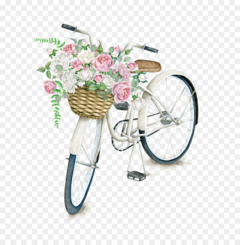 Bicycle basket Napkin Flower Vintage clothing - Beautifully bicycle basket 