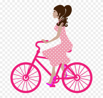 Bicycle Cliparts 3, Buy Clip Art - Girl On Bike Png