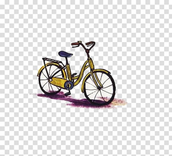 Bicycle frame Ink wash painting Bicycle wheel, Ink wind bicycle transparent background PNG clipart