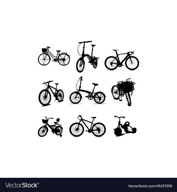 bicycle icon silhouette set design bicycle icon silhouette set design