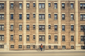 Bicycle Outside Apartment Building Bicycle Outside Apartment Building