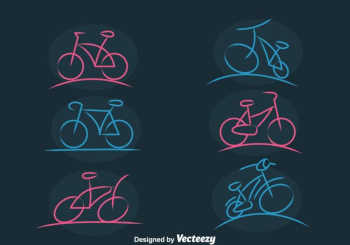 Bicycle Sketch Icons Vector