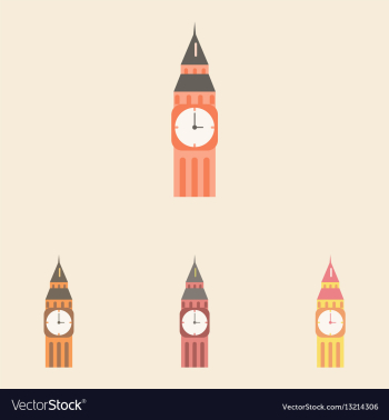 Big ben monument of london big ben set vector image Big ben monument of london big ben set vector image