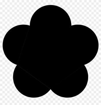 Big Black Five Petal Flower Png Clip Arts - 5 Petal Flower Silhouette