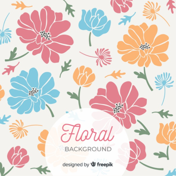 Big coloured flowers with cute petals background Free Vector Big coloured flowers with cute petals background Free Vector