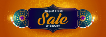 Big diwali sale banner with crackers decoration Free Vector Big diwali sale banner with crackers decoration Free Vector