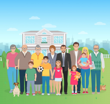 Big family illustration Big family illustration
