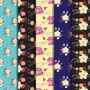 Big flowers pattern background collection Big flowers pattern background collection